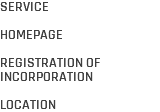 SERVICE HOMEPAGE REGISTRATION OF INCORPORATION LOCATION